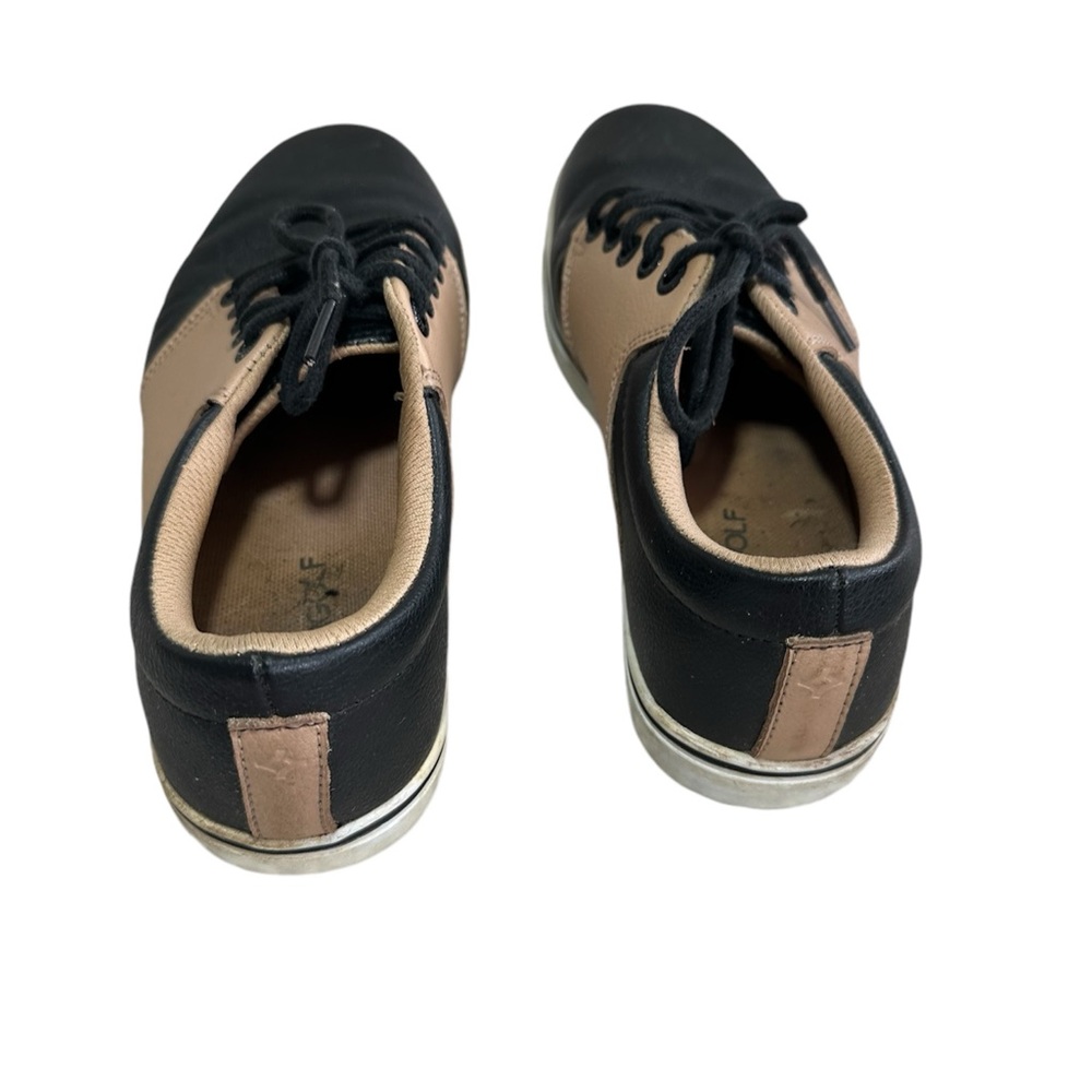 Men’s Kikkergolf Golf Cleats Shoes Black Tan Size 9 Boys Teen Women’s as well - Picture 2 of 8